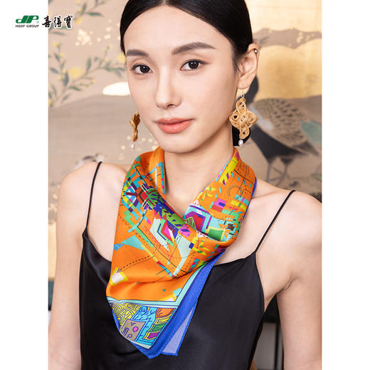 喜得宝良渚文化53cm*53cm 桑蚕丝小方巾 商品图1