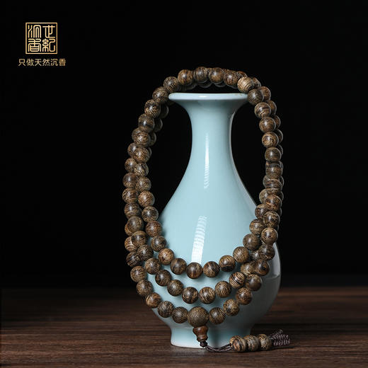 天然文莱沉香佛珠  九分沉 7.2mm*108颗 19克 SP12310 商品图0