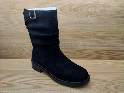 2024秋冬新款豪行绒布女鞋24470305时装女短靴显瘦平底女单鞋正品 商品图0