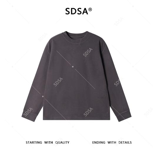 35658SDSA男士秋冬新款痞帅男装韩版纯色竖纹圆领长袖T恤百搭宽松上衣 商品图0