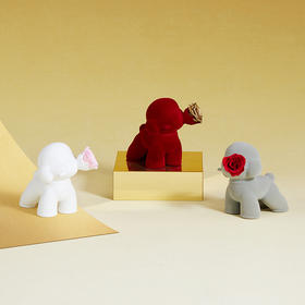 【守爱狗】ROSEONLY诺誓永生玫瑰守爱狗公仔 红色 守爱狗 永生花  送朋友送爱人