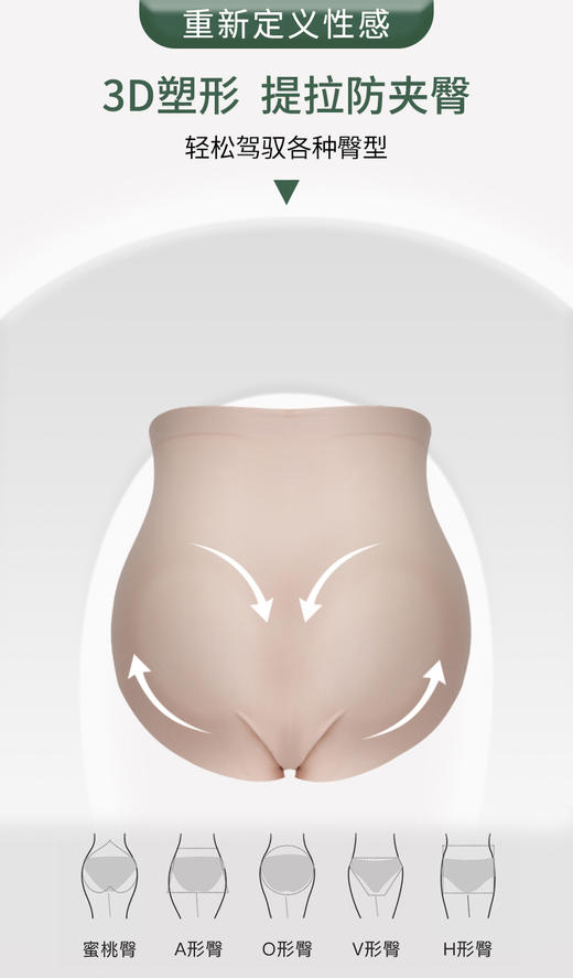 一周发货💖【抑菌高腰无痕 三角内裤】升级版，一体裁剪 无痕塑形包臀 防夹臀不卡裆！一片式无痕裁剪 亲肤腰头 无痕包裹腹部肉肉，裸感裤口 ，瞬间提拉臀部曲线，舒适由内而外，清凉透气，细腻丝滑 亲肤面料 商品图2
