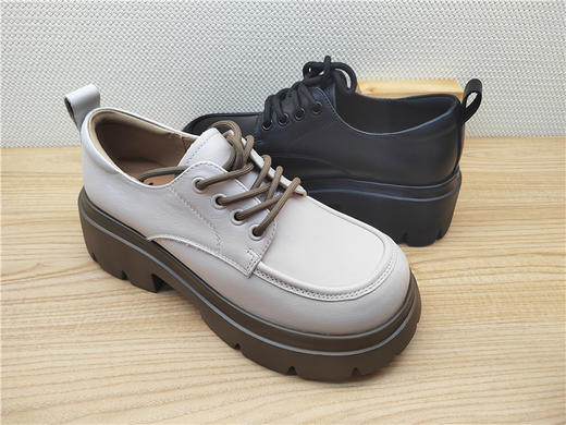 豪行秋冬新款23338918真皮职业休闲低跟女鞋单鞋皮鞋 商品图2