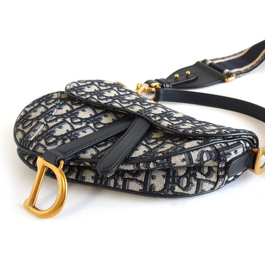 【95新】Dior迪奥Saddle小号老花宽肩带Saddle马鞍包手提包单肩包中性款 071225AK12 商品图7