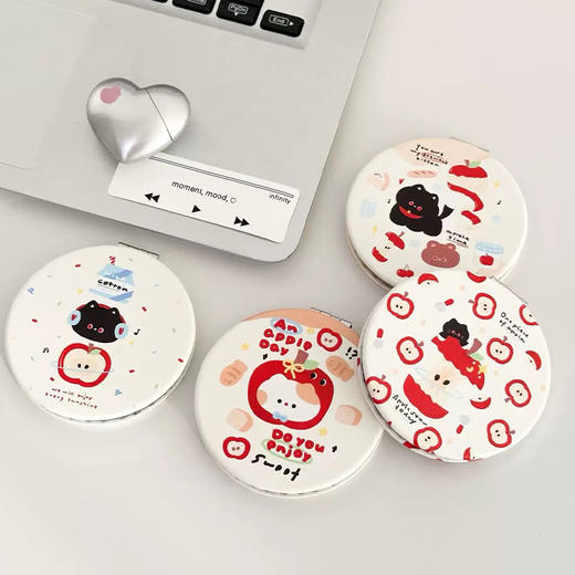 卡通双面折叠苹果小猫便携圆镜便携镜-纪念日百货门店同款167843915 商品图6