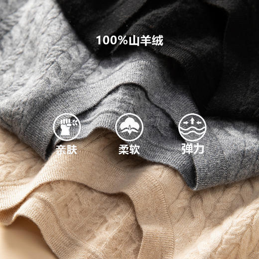 一步到位~100纯山羊绒衫女重工绞花圆领针织打底毛衣CYR250426 商品图1