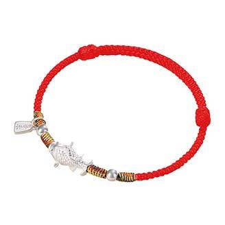 上岸锦鲤 999足银手工编织幸运手绳 商品图1