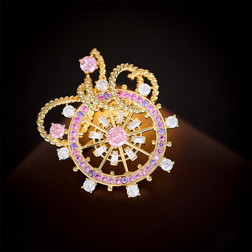 时尚复古轻奢个性创意船舵胸针，铜镶锆石高档气质外套胸花别针LY-Z-088 商品图0