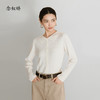 【商场同款】CNK5B76 “ 初恋毛衫 ” 纯羊毛白色小翻领小毛衫，后背精巧设计点 商品缩略图0