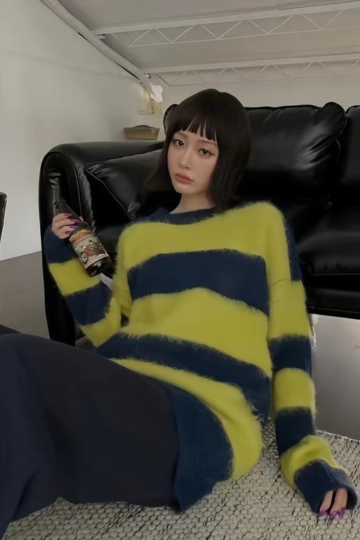 LNNNS 个性设计软糯撞色条纹毛衣 21777 商品图1