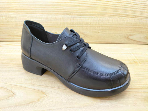 秋季新款豪行女鞋23320887时尚中跟真皮舒适休闲中年单鞋正 商品图0