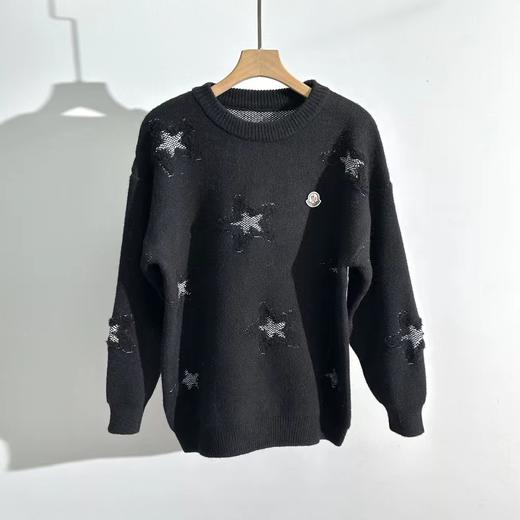 D121010立体星星提花图案圆领星星毛衣男女同款 商品图1