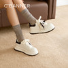千百度厚底休闲板鞋女2026春季新款增高小白鞋时尚透气运动休闲鞋A26156171 商品缩略图0