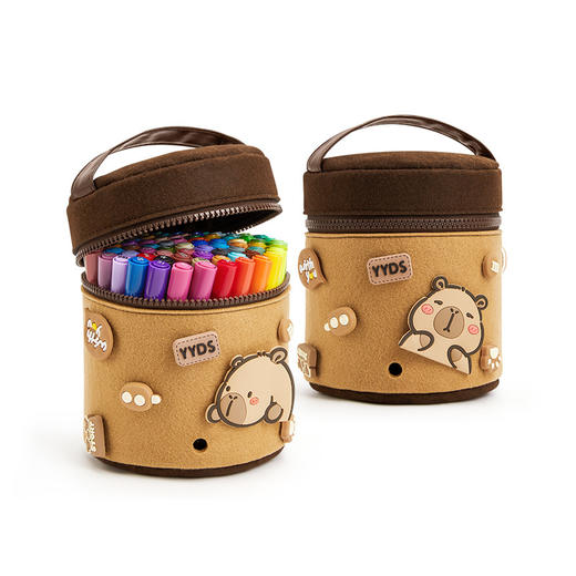 【万物皆可画 配专属小画包】Touchmark卡皮巴拉直液式丙烯马克笔80色 美术绘画不透色可叠色 水性墨可水洗 不透纸 多用一学期 商品图4