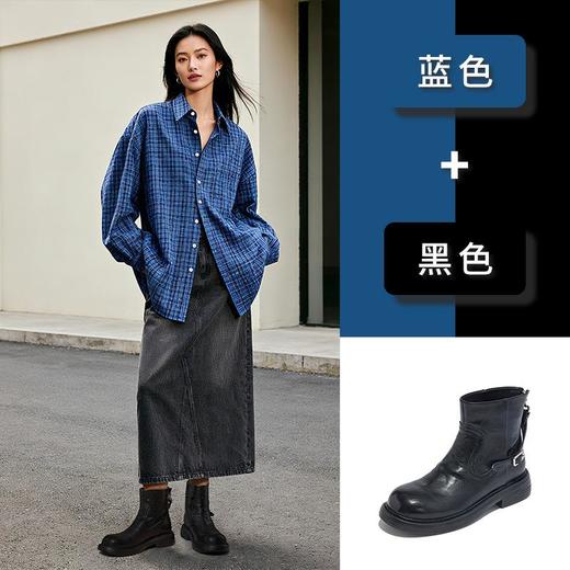 真皮复古马丁靴女2025冬季新款厚底切尔西靴女百搭靴子瘦瘦短靴女 商品图1