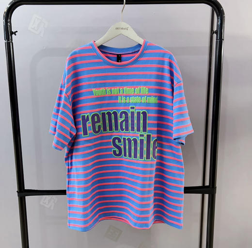 【实物颜色超显肤色白】水淼2026春新款一手长宽松时尚彩条T恤2749 商品图0