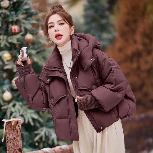 短款羽绒服加厚宽松面包服，连帽冬季白鸭绒外套HR-MXE6873A 商品图2