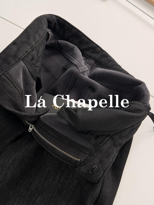 会员福利【时髦抗冻/加绒加厚】拉夏贝尔/La Chapelle高腰显瘦窄版直筒裤恒温一体绒牛仔裤 商品图8