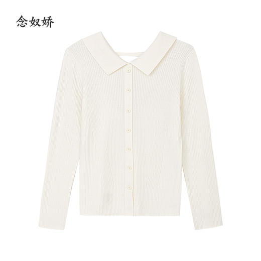 【商场同款】CNK5B76 “ 初恋毛衫 ” 纯羊毛白色小翻领小毛衫，后背精巧设计点 商品图9