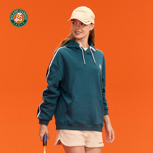 罗兰加洛斯法网连帽长袖卫衣女秋新款网球服休闲套头上衣 商品图4