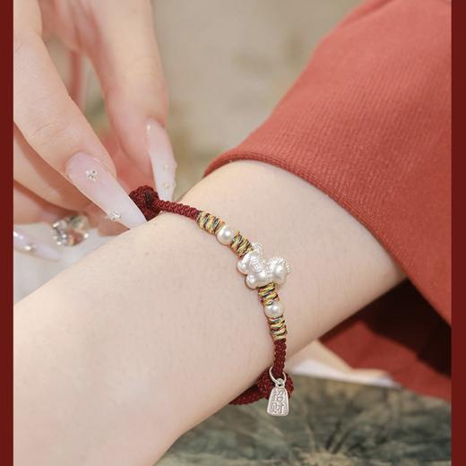 马到成功 999银古法编织生肖马年红绳手链 商品图4