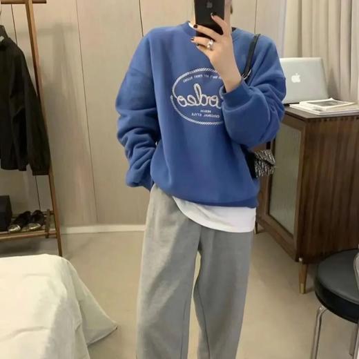 北欧蓝加绒卫衣，复古航海风松弛感，远看近看都是高级（3-5天发货） 商品图1