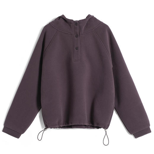 【篷派卫衣】秋冬加绒加厚棉质卫衣 松弛感插肩袖单排扣连帽绒衫 商品图9