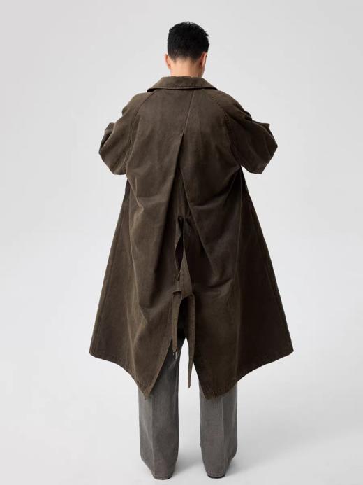 Simple Project/Y25217/水洗油蜡感涂层打褶大衣 商品图4