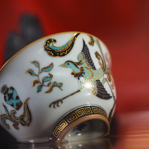 问鼎汝瓷鼎峰系列凤凰纹（月白精工复刻款雨尘杯） 商品图1