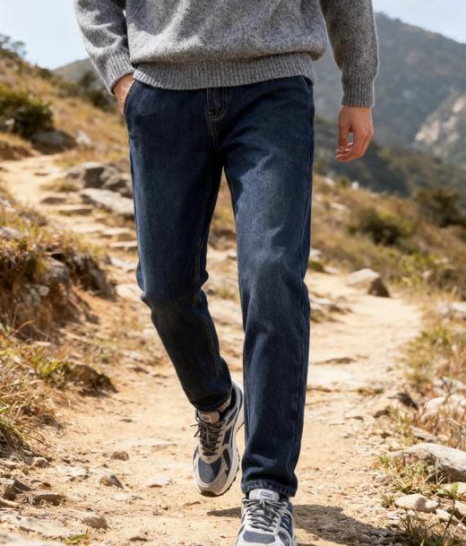 D121026秋冬款时尚休闲商务男士百搭加绒牛仔裤 商品图0