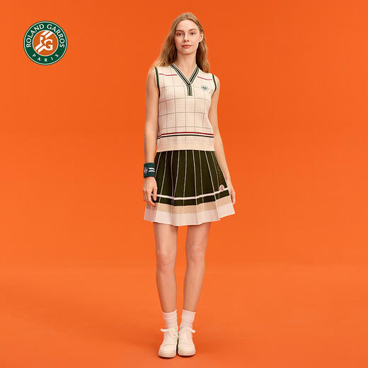 罗兰加洛斯法网女子针织背心衫秋季时尚宽松编织衫网球服 商品图3