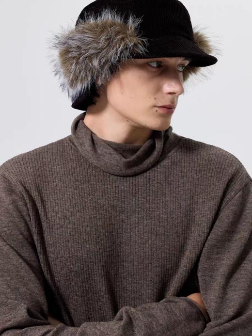 Simple Project/A25265/染尖毛灯芯绒平顶护耳帽 商品图0