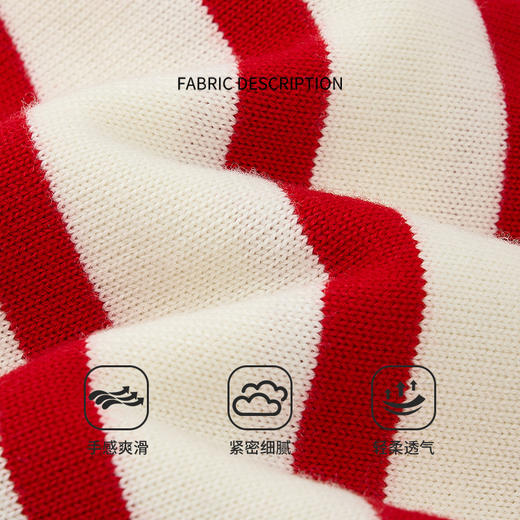 【商场同款】CNK5B85 “氛围条纹控”  纯羊毛条纹毛衫 粉色拼接活泼减龄 商品图9