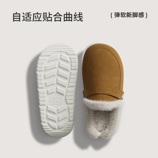 朴西原暖棉拖鞋女包跟冬季加绒室内家居防滑情侣保暖棉鞋 商品图2