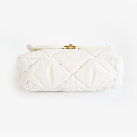 【95新】CHANEL香奈儿19BAGAS1160B0338610601小号白色金扣19BAG单肩手提斜挎包女士 171125NJS01 商品图6