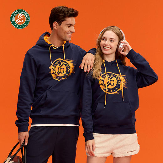 罗兰加洛斯法网连帽长袖时尚卫衣男女新款休闲百搭套头上衣 商品图4