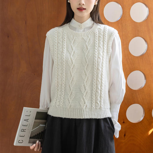 苏苏姐家白茅草背心手工DIY编织棒针羊毛自制毛线团材料包 商品图2