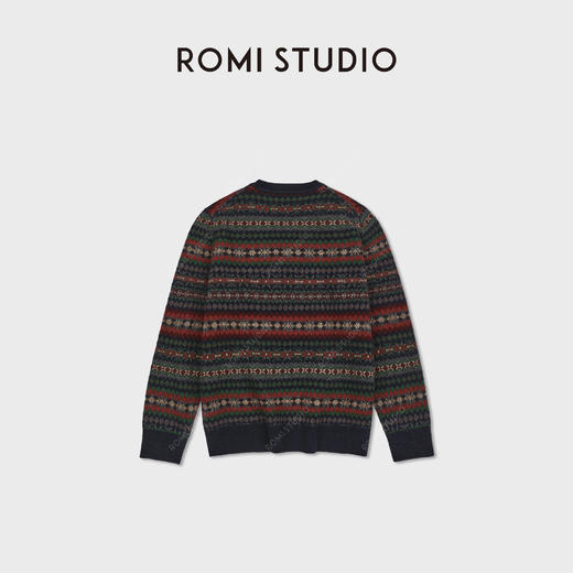 ROMI STUDIO“复古格调”澳洲进口绵羊毛费尔岛套头毛衫 RWCWS07049 商品图1