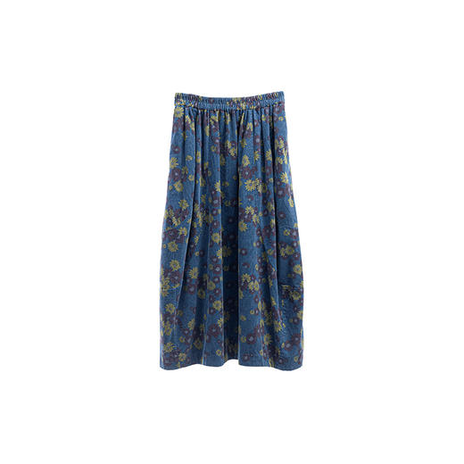 绽放840朵/细条灯芯绒雏菊花苞感半身裙女中长款加厚新款秋冬裙子 商品图4