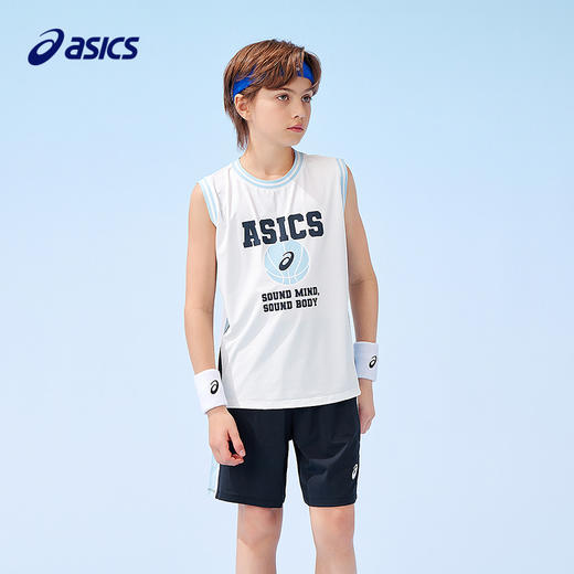ASICS/亚瑟士儿童25年夏季新款男童运动吸湿速干撞色篮球针织套装 商品图1