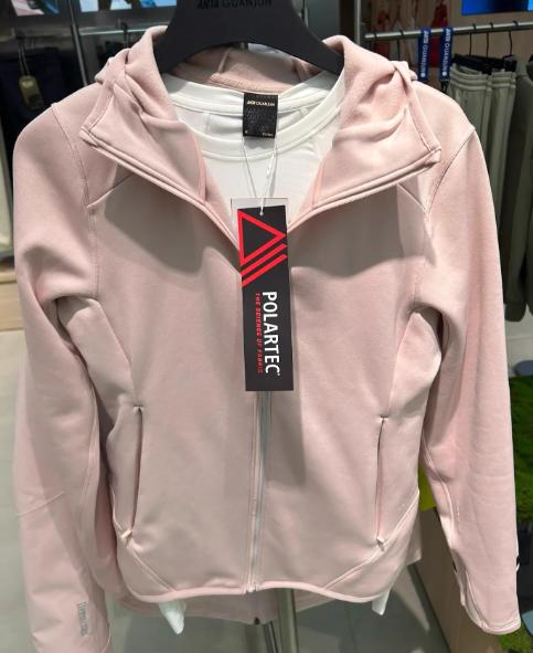 【M/L/XL/2XL断码，库存有限，无货退款介意慎拍】安踏冠军外套女子春秋Polartec绒科技针织运动连帽上衣162340725 商品图0