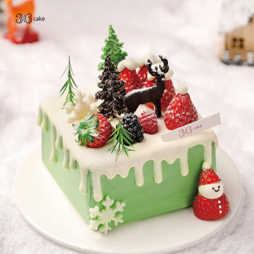 【圣诞季】圣诞森林奇遇·抹茶鲜果多多奶油蛋糕，可选6英寸/8英寸 商品图1