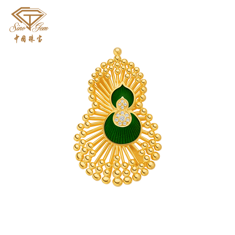 「美好金-藏福」s925银葫芦胸针 精致时尚高级感轻奢别针