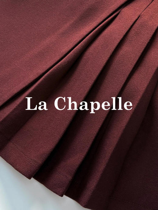 会员福利【加厚西装裙】拉夏贝尔/La Chapelle气质高腰A字短裙~设计感显瘦遮胯减龄百褶裙 商品图7