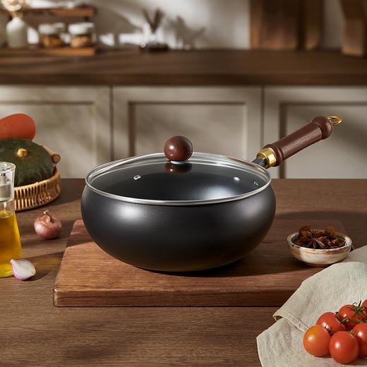 🔥下单就送！！！厨房必备大肚锅！💥【德世朗DFS-C835B旬味无涂层大肚锅+0.01送5双BDY-TZ866吉兔抗菌合金筷套装】 商品图0