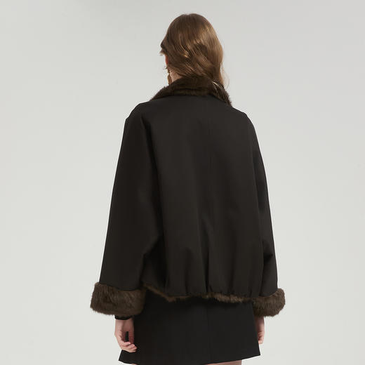 QP609斯尔丽2025冬季新款高级感时尚皮毛一体多用领两面穿外套女式皮草 商品图6