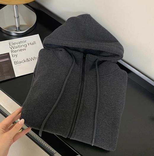 老米优品🎈自留款！超有范的懒人套装！《加厚双面绒连帽拉链外套+小直筒阔腿裤》高级灰，巨显瘦洋气！厚实保暖~ TZ251210A 商品图4