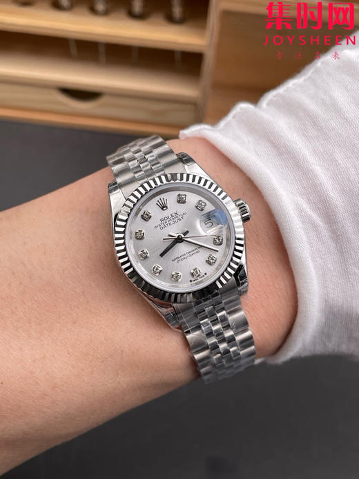 Rolex劳力士GS日志型系列 女款28mm GS日志28系列 白盘钻面 2671机 五珠带 女士腕表 商品图8