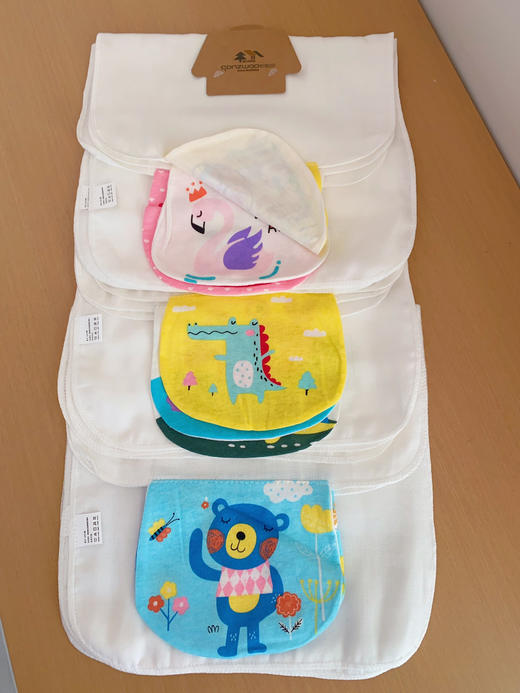高密印花童巾吸汗巾3条装 婴幼儿童吸湿透气 卡通图案可爱耐看 商品图0