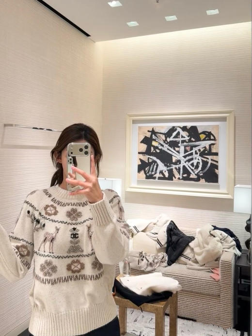 香奈儿 25秋冬新款 滑雪系列小鹿针织毛衣(TM) 商品图1